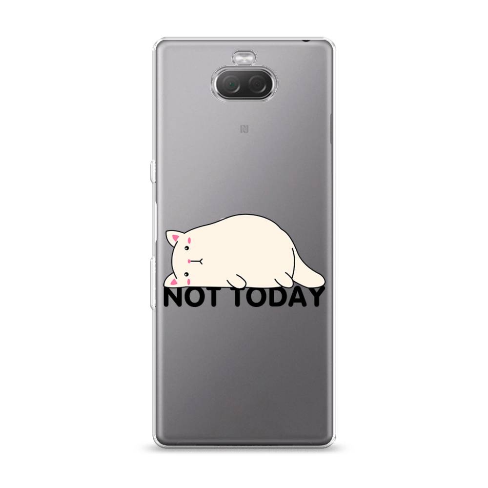 

Чехол на Sony Xperia 10 "Cat not today", Белый;розовый;черный, 54050-1