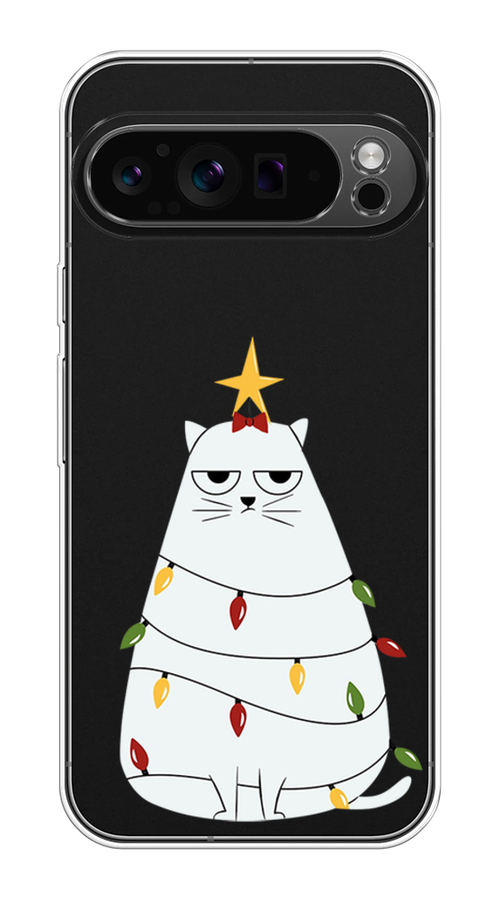 

Чехол на Google Pixel 9 Pro "Котик в гирлянде", Белый;красный;желтый, 272050-1