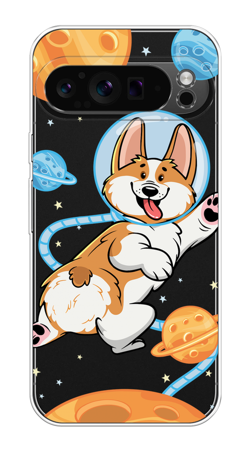 

Чехол на Google Pixel 9 Pro "Корги-космонавт", Голубой;бежевый;белый, 272050-1
