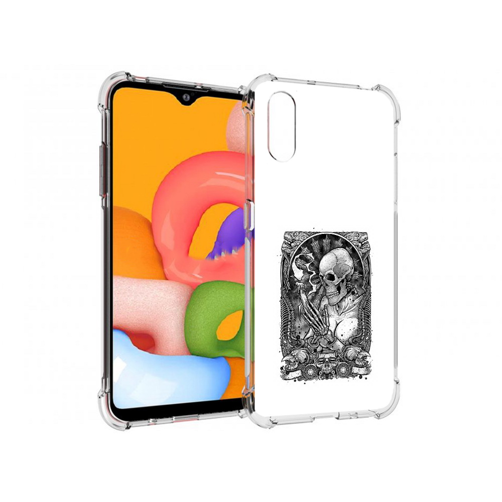 

Чехол MyPads Tocco для Samsung Galaxy A01 девушка скелет (PT144711.509.316), Прозрачный, Tocco