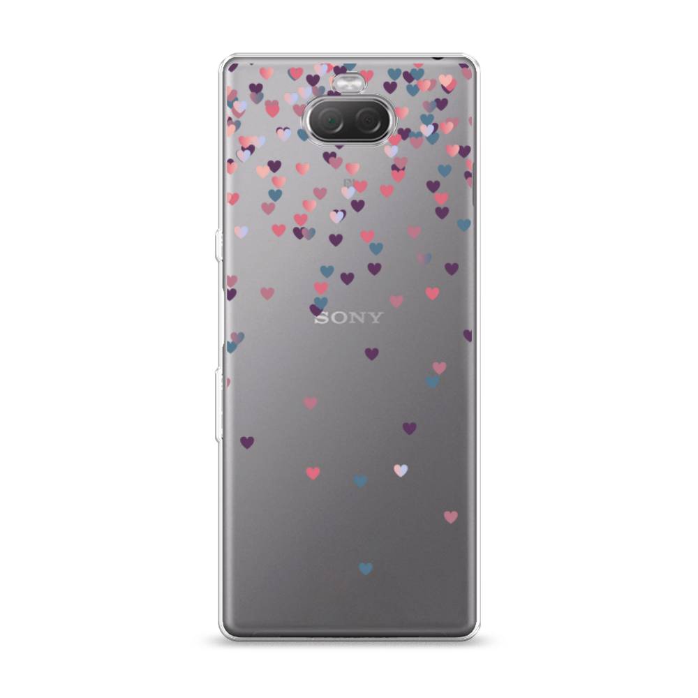 

Чехол на Sony Xperia 10 "Посыпка сердечки", Розовый;фиолетовый, 54050-3