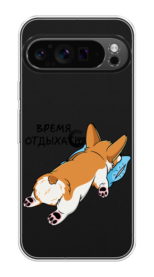 

Чехол на Google Pixel 9 Pro "Корги отдыхает", Черный;коричневый;голубой, 272050-1