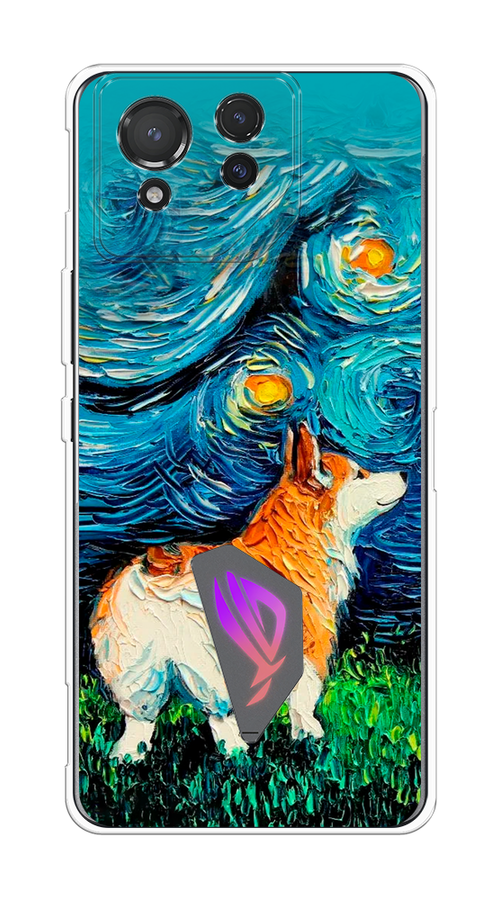 

Чехол на Asus ROG Phone 8 "Корги звздная ночь", Коричневый;белый;зеленый, 45150-1