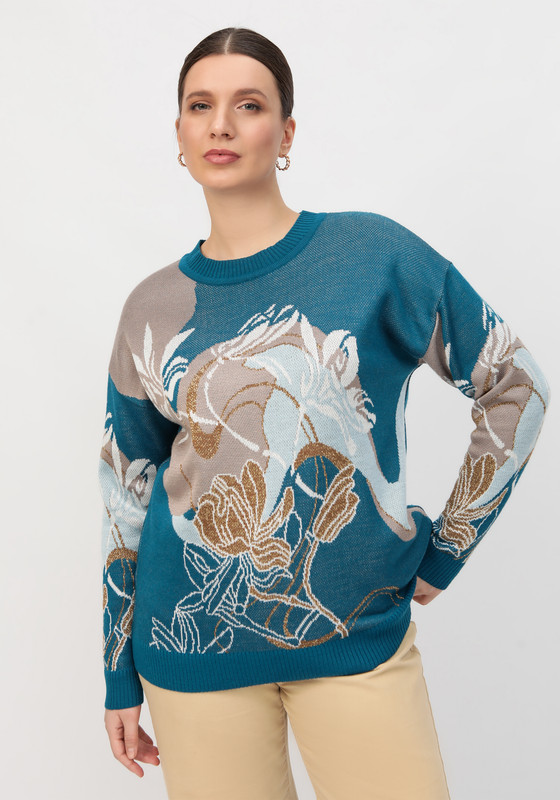 

Джемпер женский Vivawool 312186 бирюзовый 56 RU, 312186