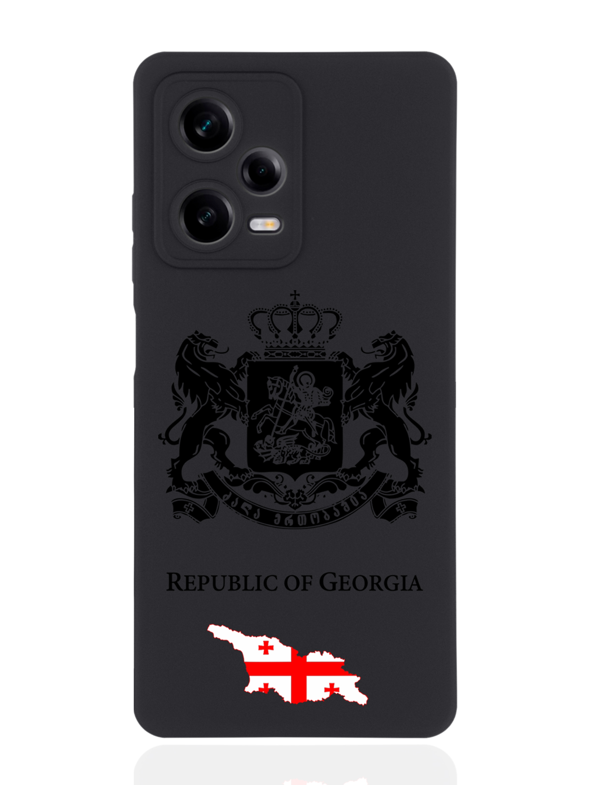 Чехол SignumCase для Xiaomi Redmi Note 12 Pro Черный лаковый Герб Грузии черный