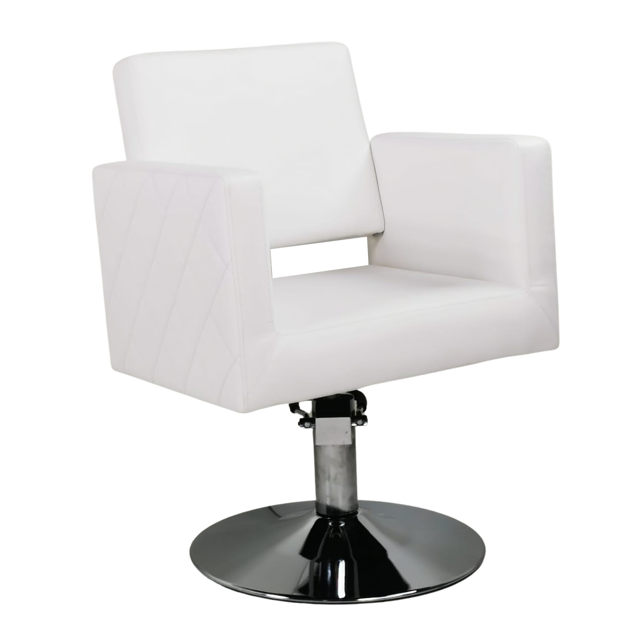 Парикмахерское кресло SunISpa Элит, белый, гидравлика диск
