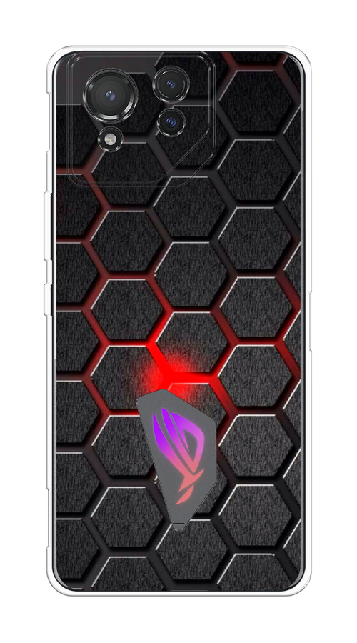 

Чехол на Asus ROG Phone 8 "Соты красные", Красный;черный;серый, 45150-1