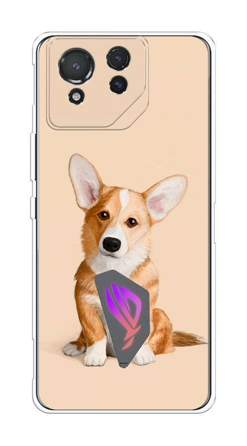 

Чехол на Asus ROG Phone 8 "Грустный Корги", Коричневый;бежевый, 45150-1