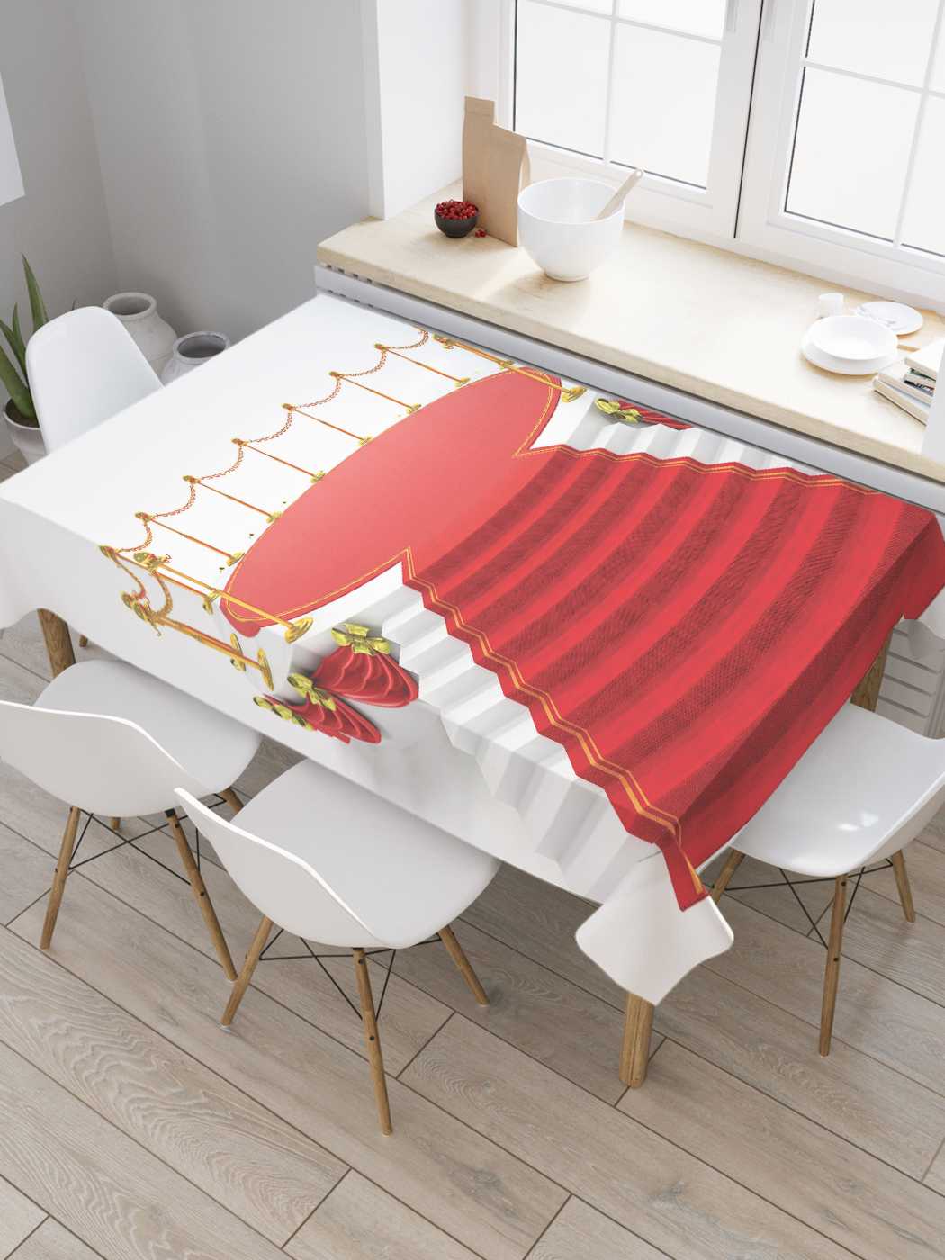 

Скатерть прямоугольная JoyArty "Шикарный подиум" из сатена, 180x145 см, Красный, Шикарный подиум