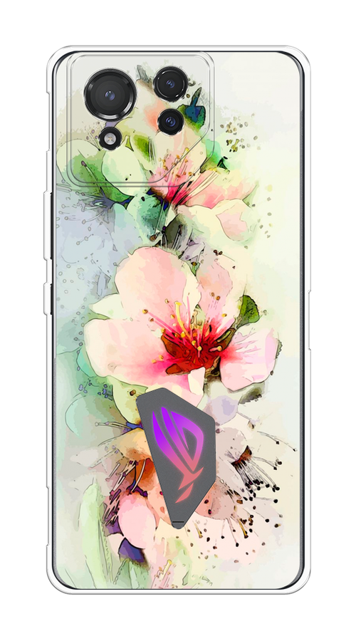 

Чехол на Asus ROG Phone 8 "Нежные цветы", Зеленый;розовый, 45150-1
