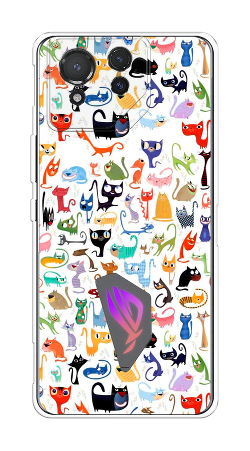 

Чехол на Asus ROG Phone 8 "Цветные коты", Разноцветный, 45150-1