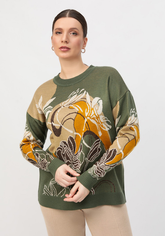 

Джемпер женский Vivawool 312186 хаки 48 RU, 312186