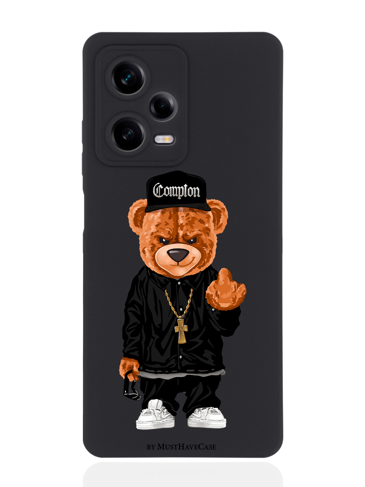 фото Чехол musthavecase для xiaomi redmi note 12 pro мишка compton черный