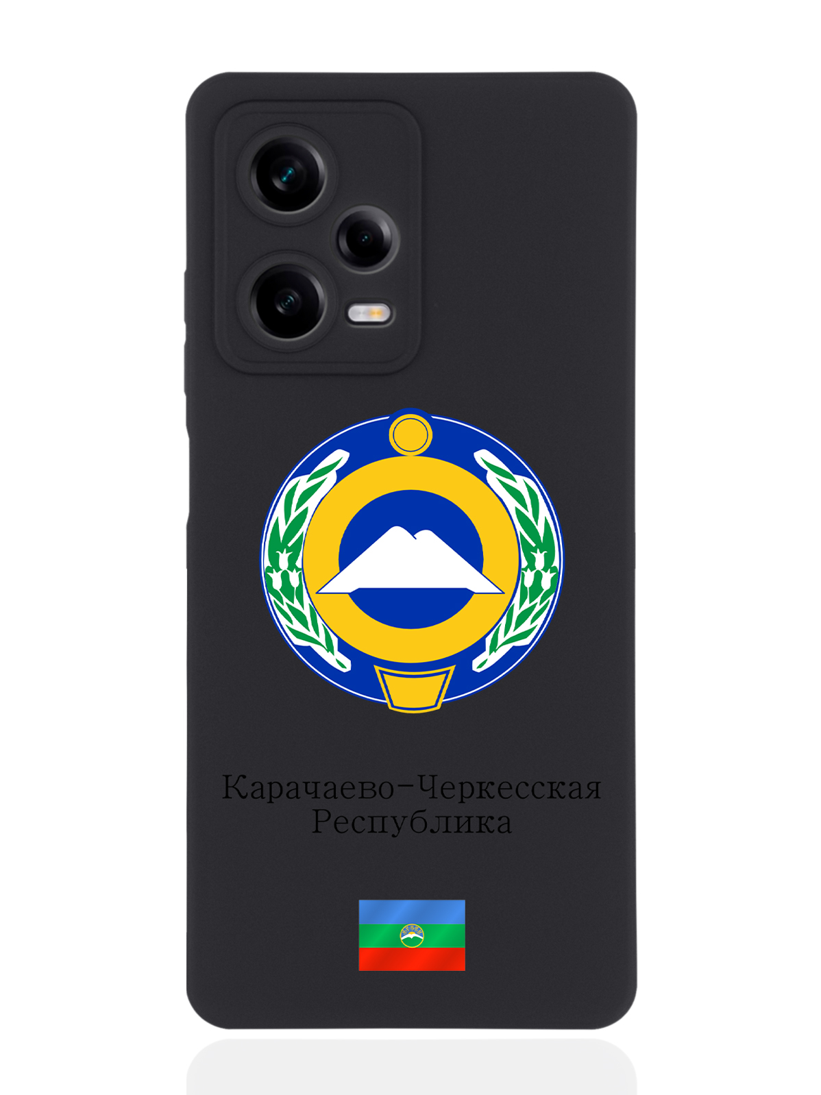 

Чехол SignumCase для Xiaomi Redmi Note 12 Pro Герб Карачаево-Черкесской Республики черный, Разноцветный