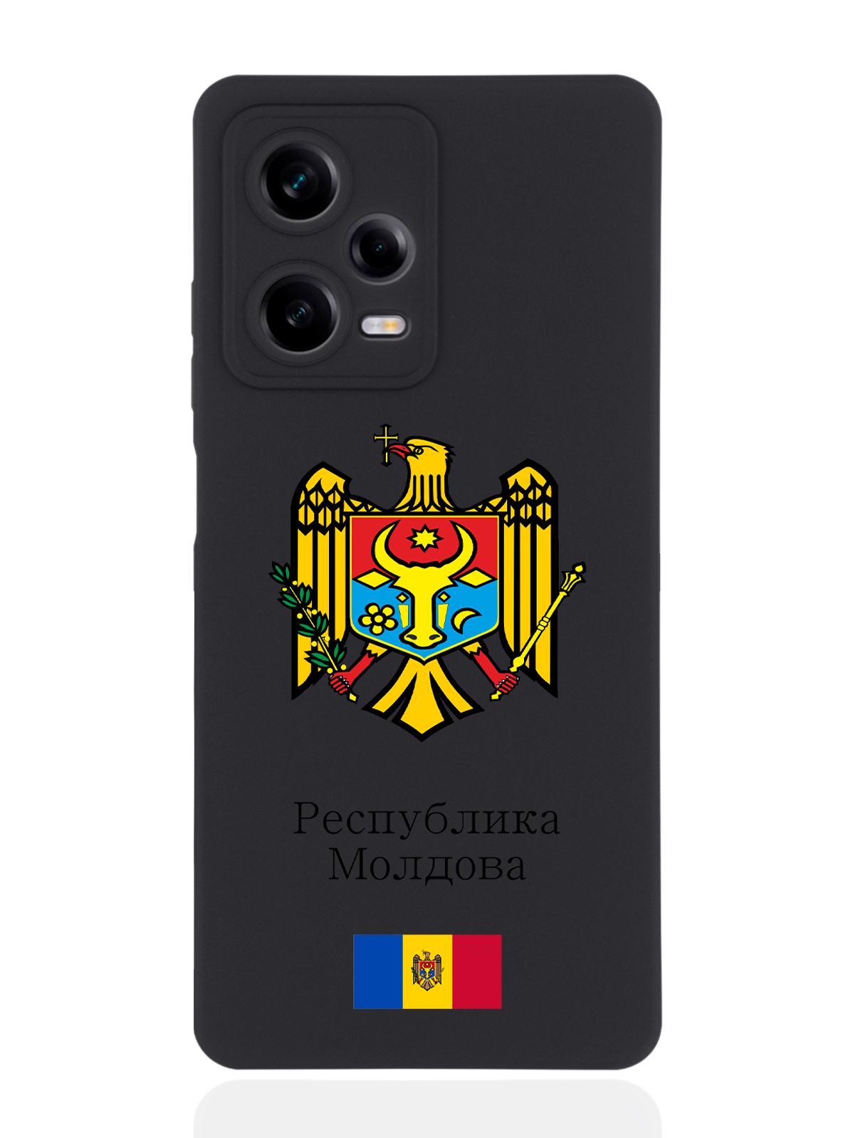 

Чехол SignumCase для Xiaomi Redmi Note 12 Pro Герб Молдавии черный, Разноцветный