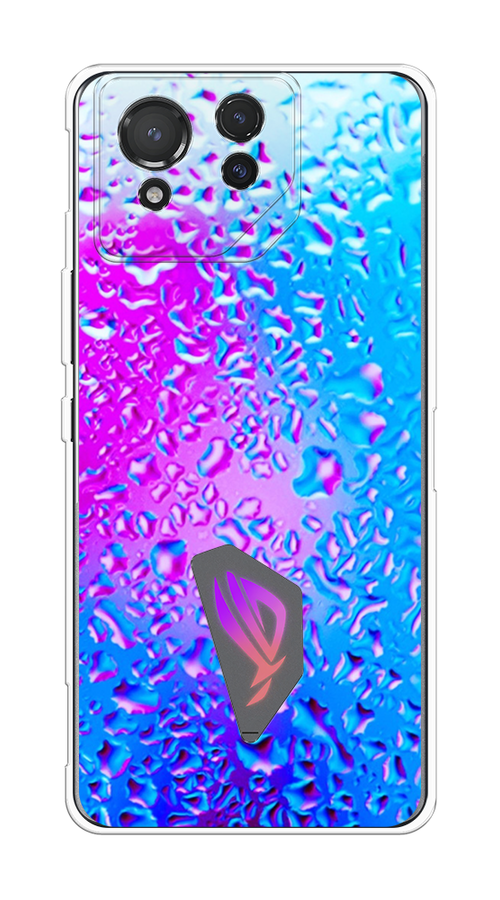 

Чехол на Asus ROG Phone 8 "Капли на стекле", Бирюзовый;розовый, 45150-1