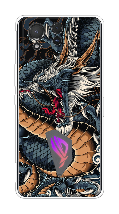

Чехол на Asus ROG Phone 8 "Japanese Dragon", Коричневый;черный;синий, 45150-1