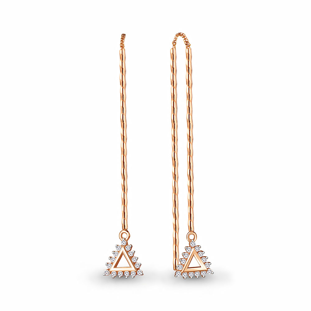 

Серьги продевки из серебра с фианитом Aquamarine 48627А_925_з, 48627А_925_з
