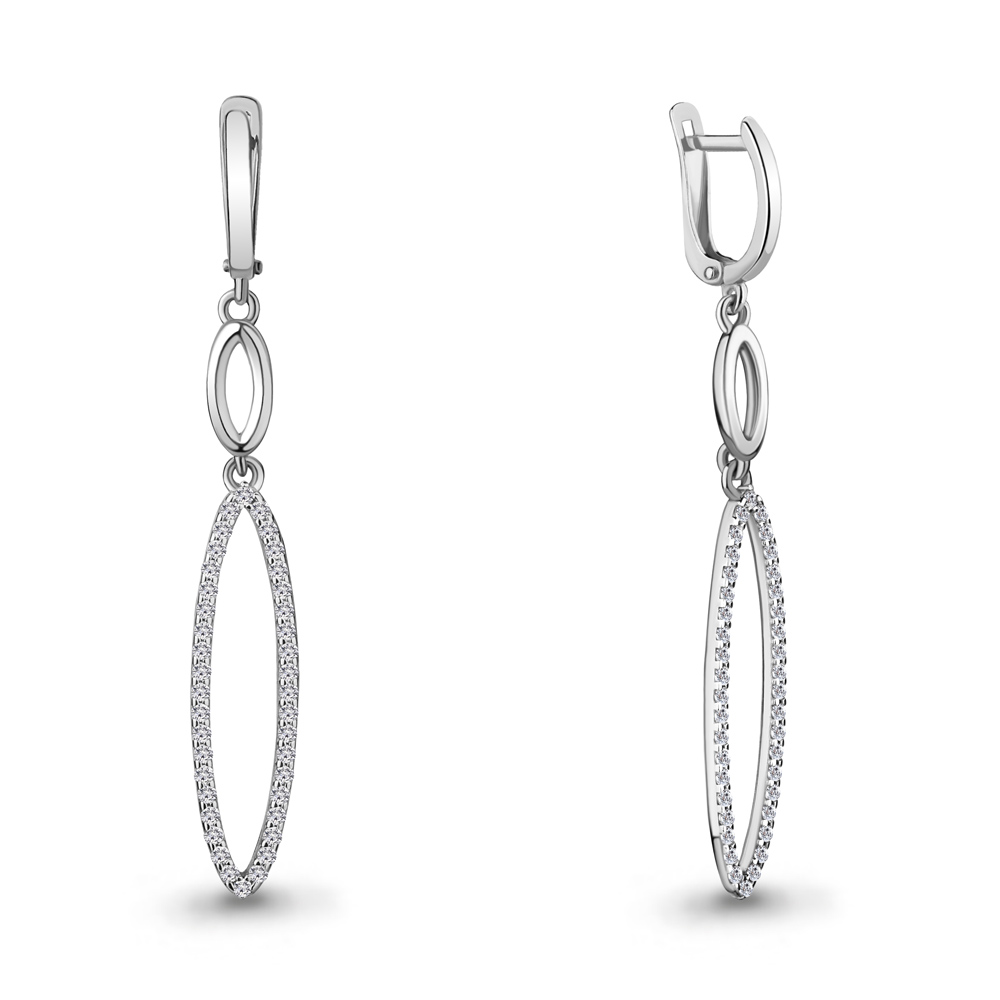 

Серьги подвески из серебра с фианитом Aquamarine 48628А_925_р, 48628А_925_р