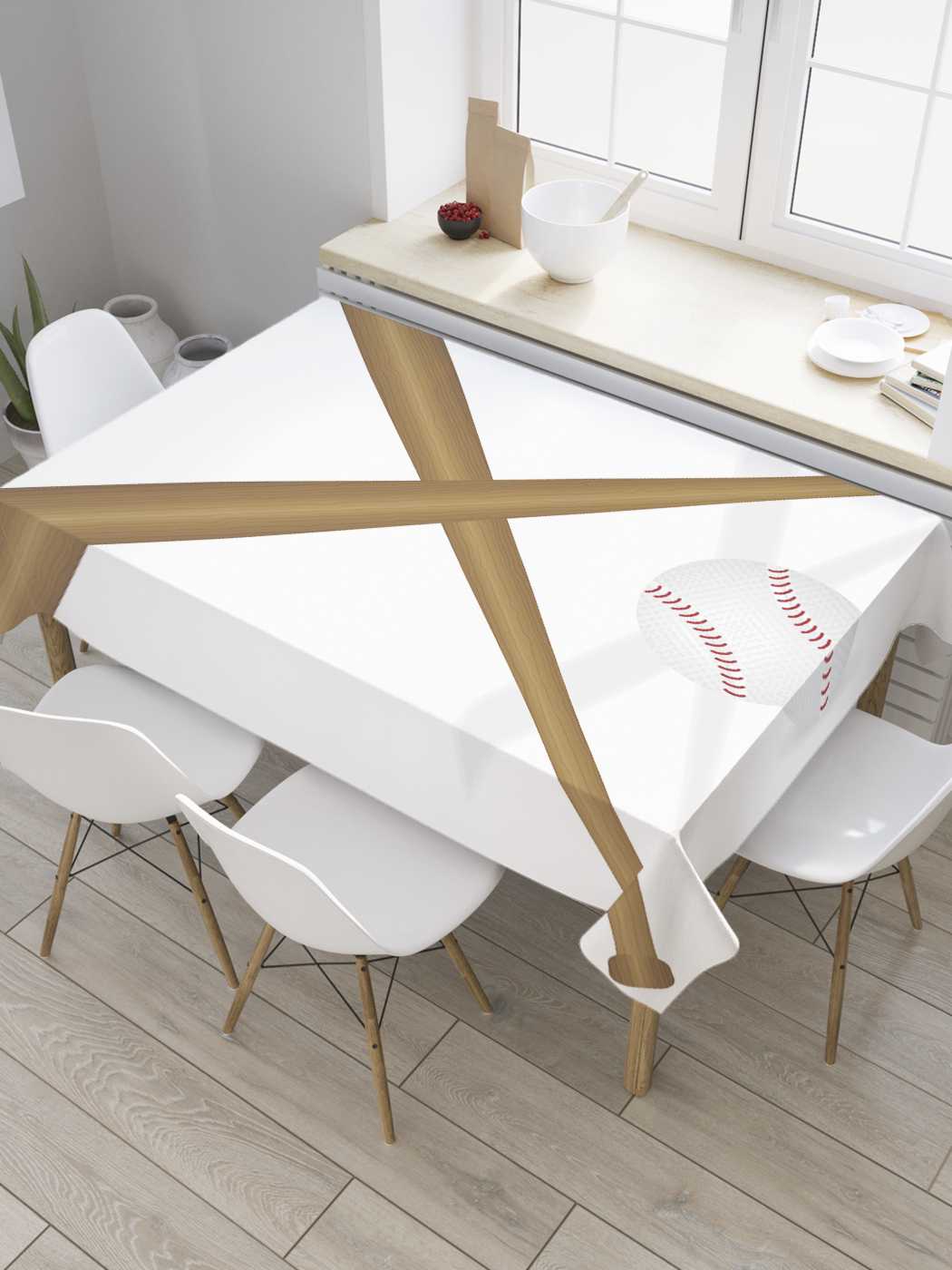 

Скатерть прямоугольная JoyArty "Крест из бит" из сатена, 180x145 см, Белый, Крест из бит