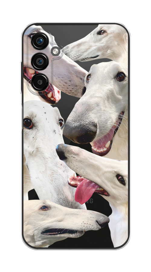 

Чехол на Samsung Galaxy A25 5G "Собака с длинным носом", Белый;бежевый;розовый, 2108550-1