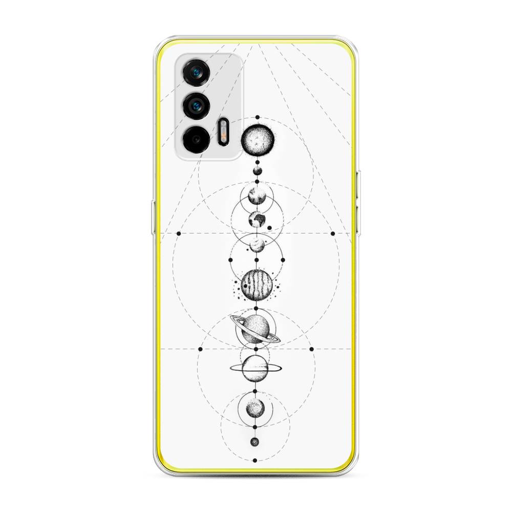 

Чехол на Oppo Realme Q3 Pro "Парад планет", Серый, 256550-2