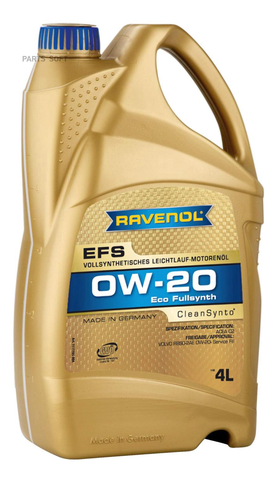 

Масло Моторное Efs Ecofullsynth Sae 0w-20 (4л) Ravenol арт. 4014835843158