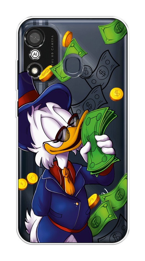 

Чехол на Itel A27 "Scrooge McDuck with Money", Синий;зеленый;белый, 3200450-6