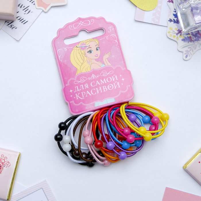 

Резинка для волос Радуга (набор 20 шт) 3 см шарики, в ассортименте