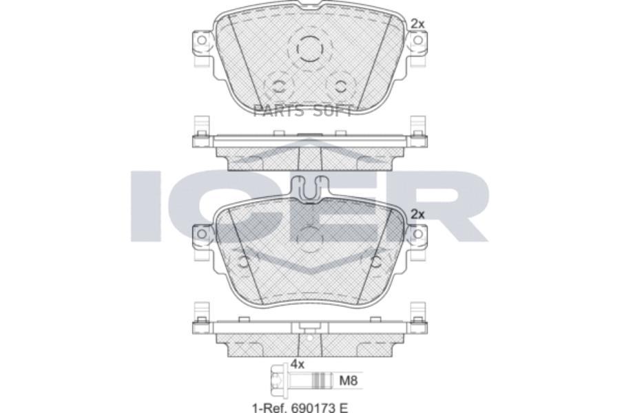 

Колодки Торм.Зад. Mercedes E-Class (W213/S213) 16-> Icer арт. 182290