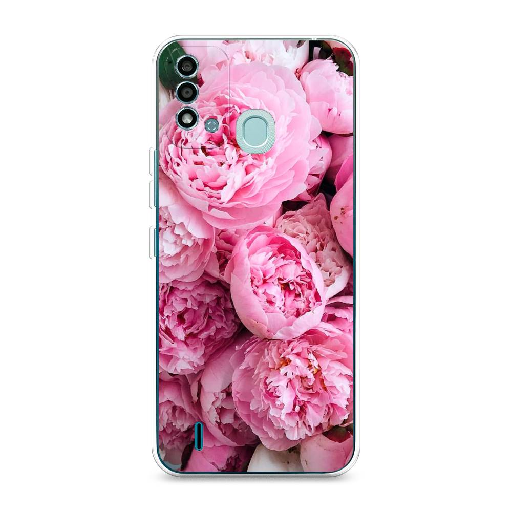 

Чехол на Itel Vision 2S "Розовые пионы", Бежевый;розовый, 3200650-2