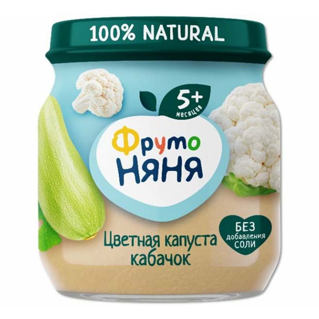 Пюре ФрутоНяня цветная капуста и кабачок с 5 месяцев 110 г