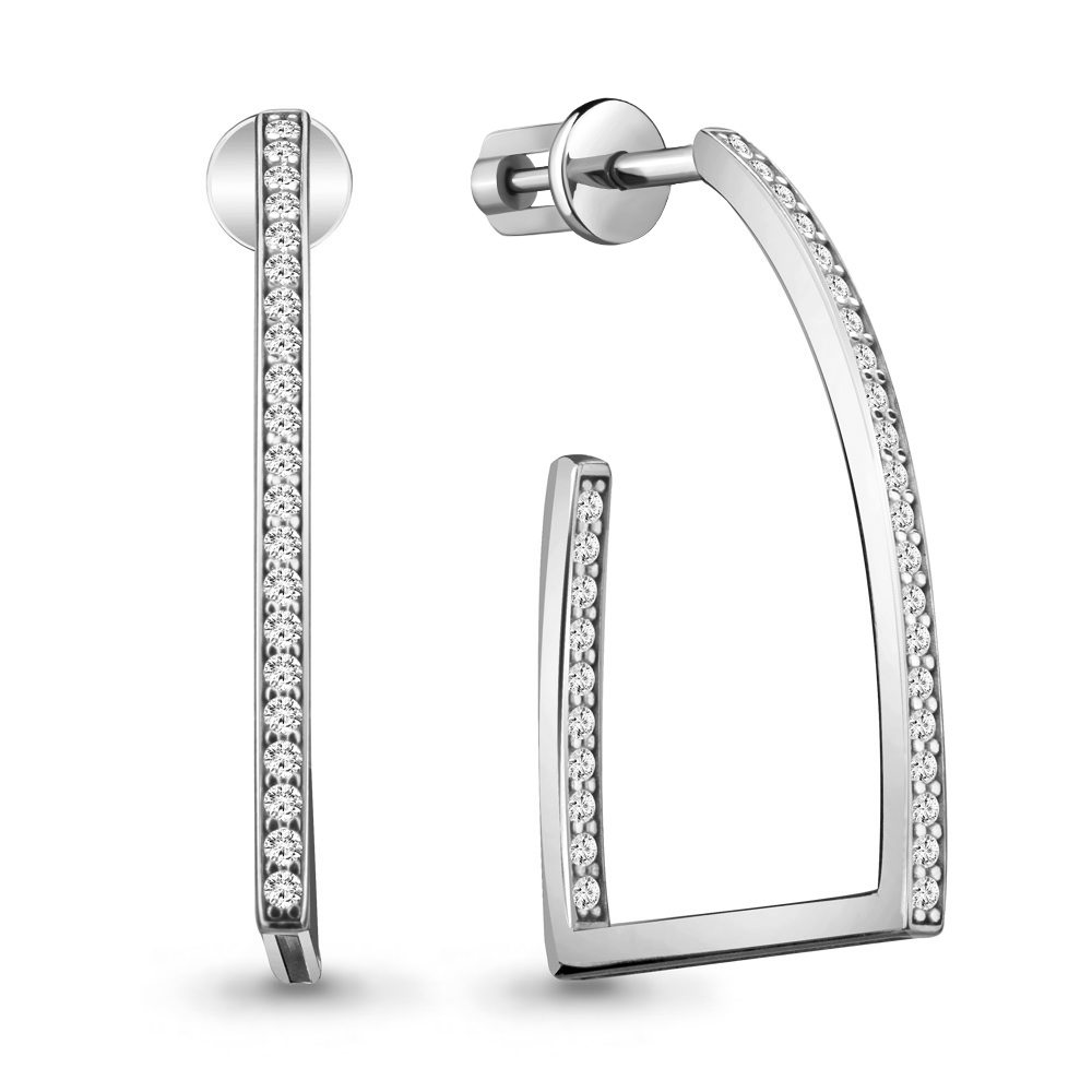 

Серьги из серебра с фианитом Aquamarine 48629А_925_р, 48629А_925_р