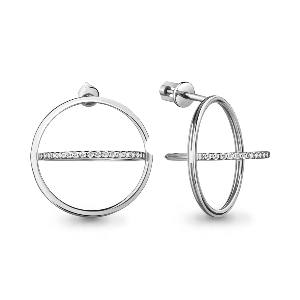 

Серьги из серебра с фианитом Aquamarine 48630А_925_р, 48630А_925_р
