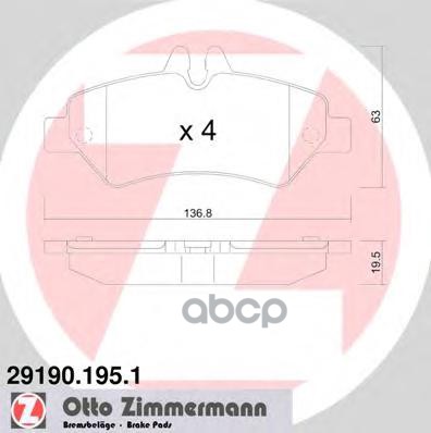 

Тормозные колодки ZIMMERMANN 291901951