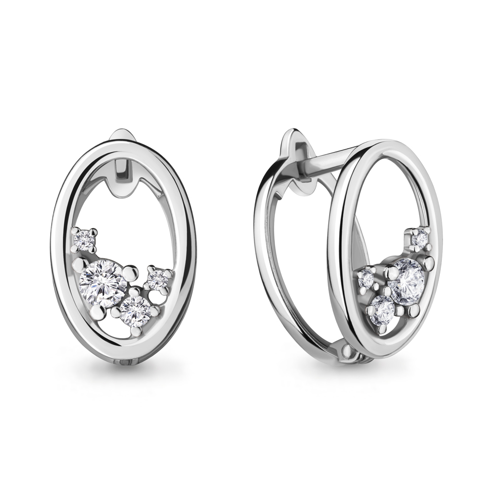 

Серьги из серебра с фианитом Aquamarine 48640А_925_р, 48640А_925_р