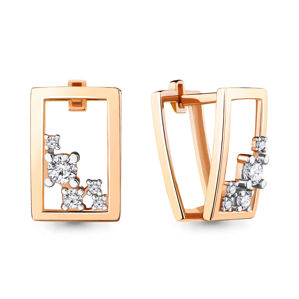 

Серьги из серебра с фианитом Aquamarine 48641А_925_з, 48641А_925_з