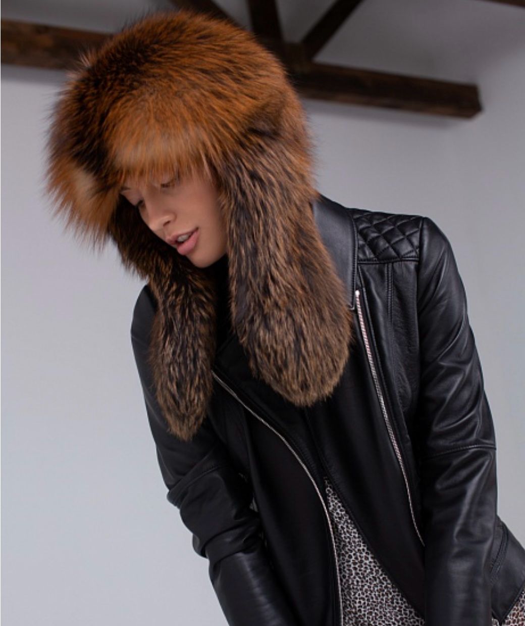 Шапка ушанка женская SHUBA Беверли чёрно-рыжая, one size