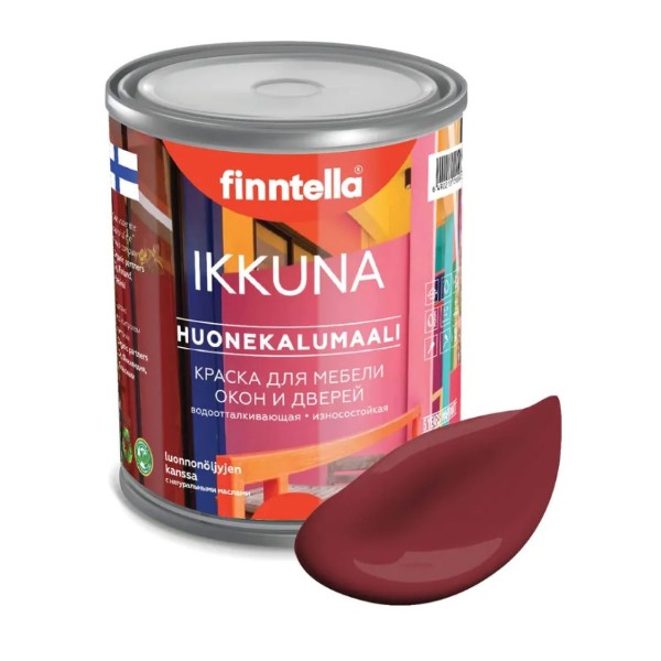 

Краска IKKUNA FINNTELLA Матовая, PUUVILLA бежевый, 0,45л, IKKUNA для мебели и для дерева, для кухни и кухонных фасадов, для шкафов, для комодов и для деревянных поверхностей с натуральным маслом, без запаха