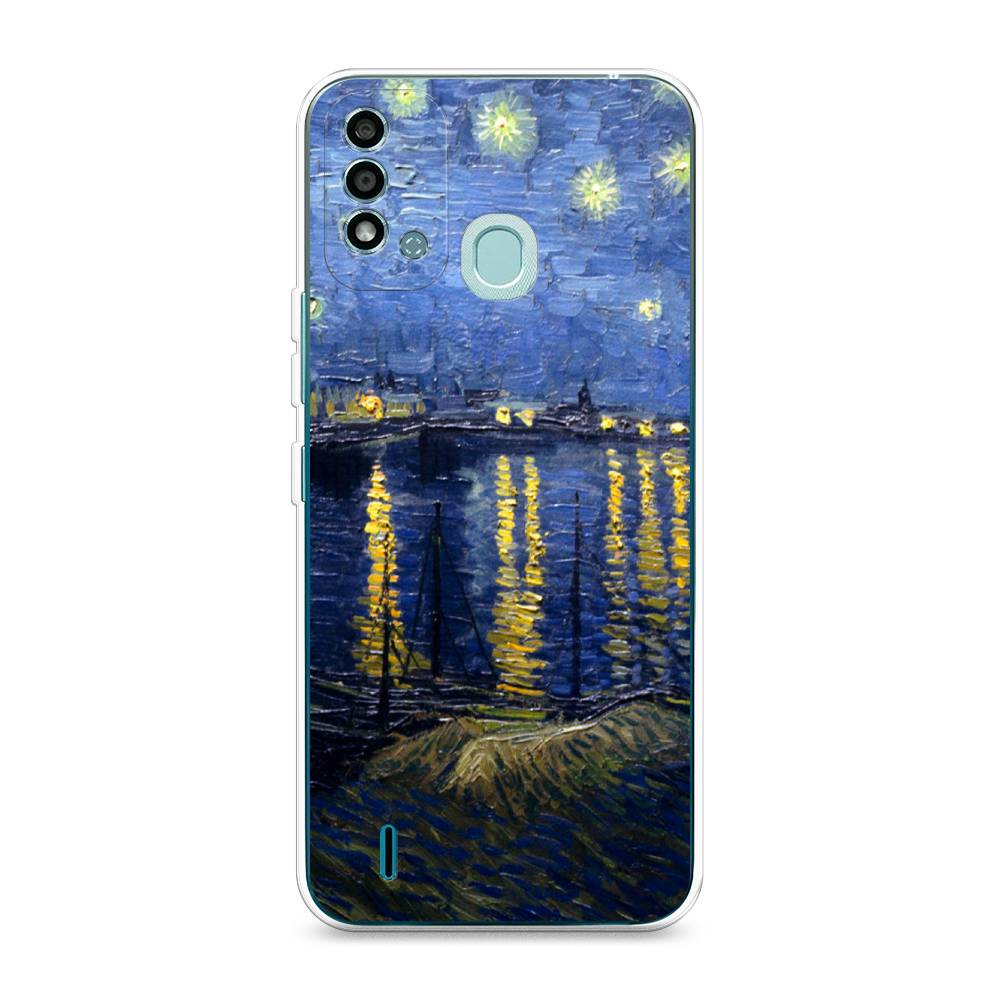 

Чехол на Itel Vision 2S "Звездная ночь над Роной", Синий;желтый, 3200650-4