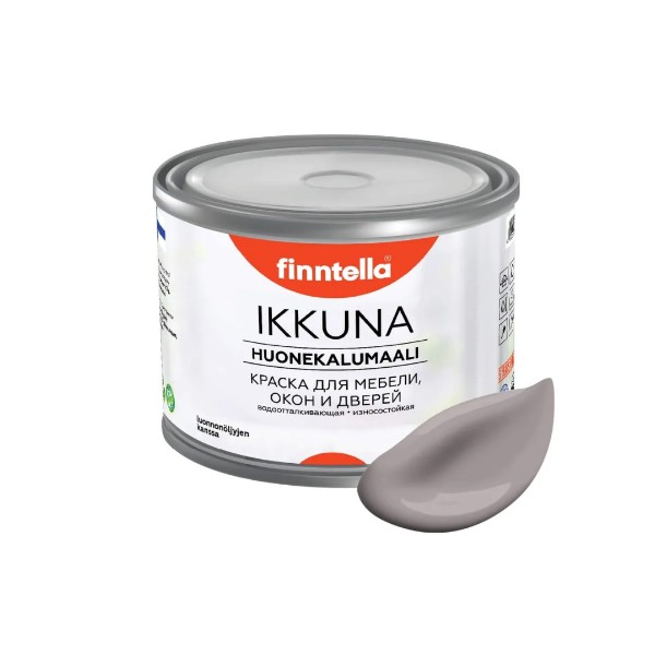 

Краска IKKUNA FINNTELLA Матовая, VIOLETTI USVA серо-лиловый, 0,45л, Фиолетовый, IKKUNA для мебели и для дерева, для кухни и кухонных фасадов, для шкафов, для комодов и для деревянных поверхностей с натуральным маслом, без запаха
