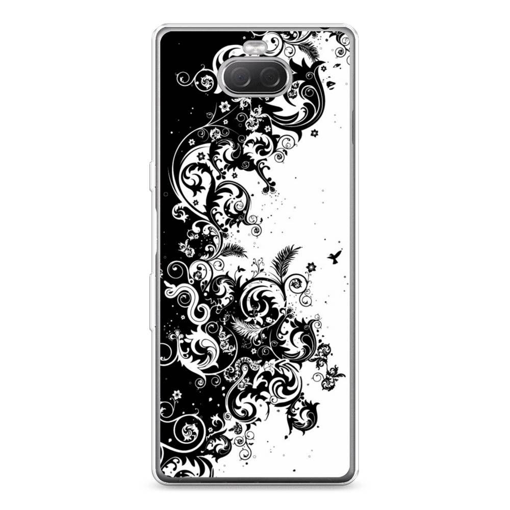 

Чехол на Sony Xperia 10 Plus "Черно белый узор", Белый;черный;серый, 54150-3