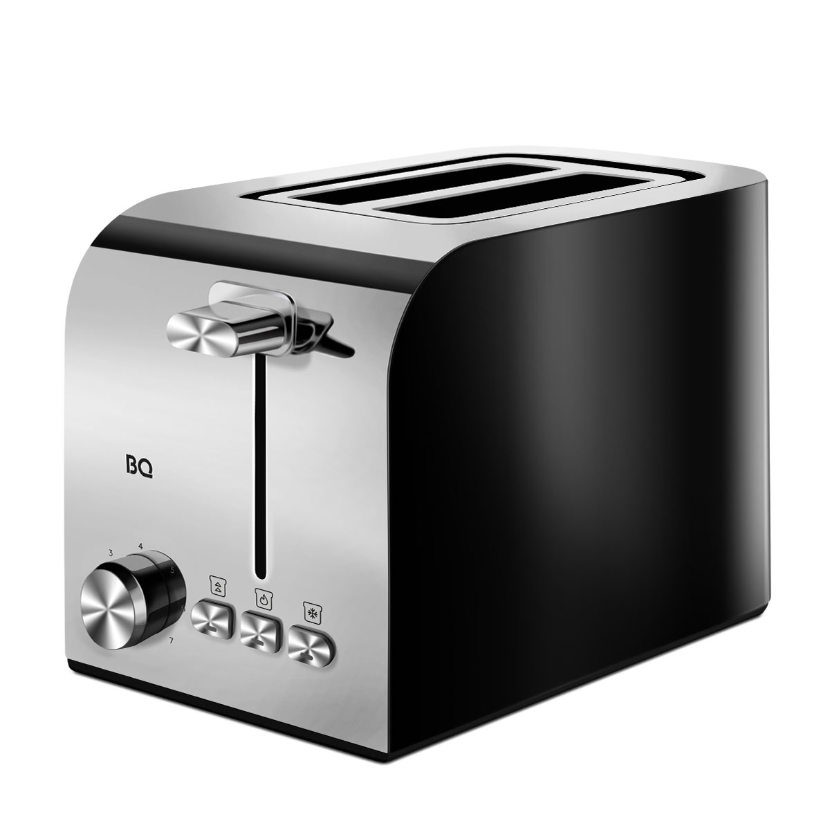 Тостер BQ T2000 серебристый, черный тостер galaxy gl 2912 1200 вт 7 режимов прожарки 2 тоста серо голубой
