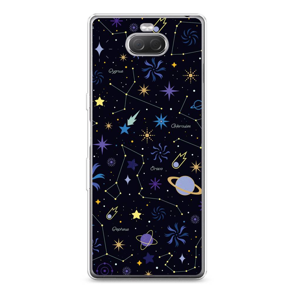 

Чехол на Sony Xperia 10 Plus "Цветной космос", Желтый, 54150-2