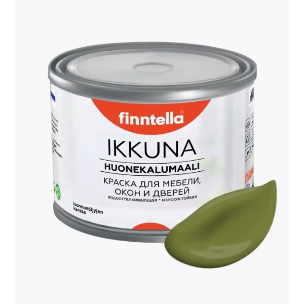 

Краска IKKUNA FINNTELLA Матовая, SMARAGDI изумрудный, 0,45л, Зеленый, IKKUNA для мебели и для дерева, для кухни и кухонных фасадов, для шкафов, для комодов и для деревянных поверхностей с натуральным маслом, без запаха