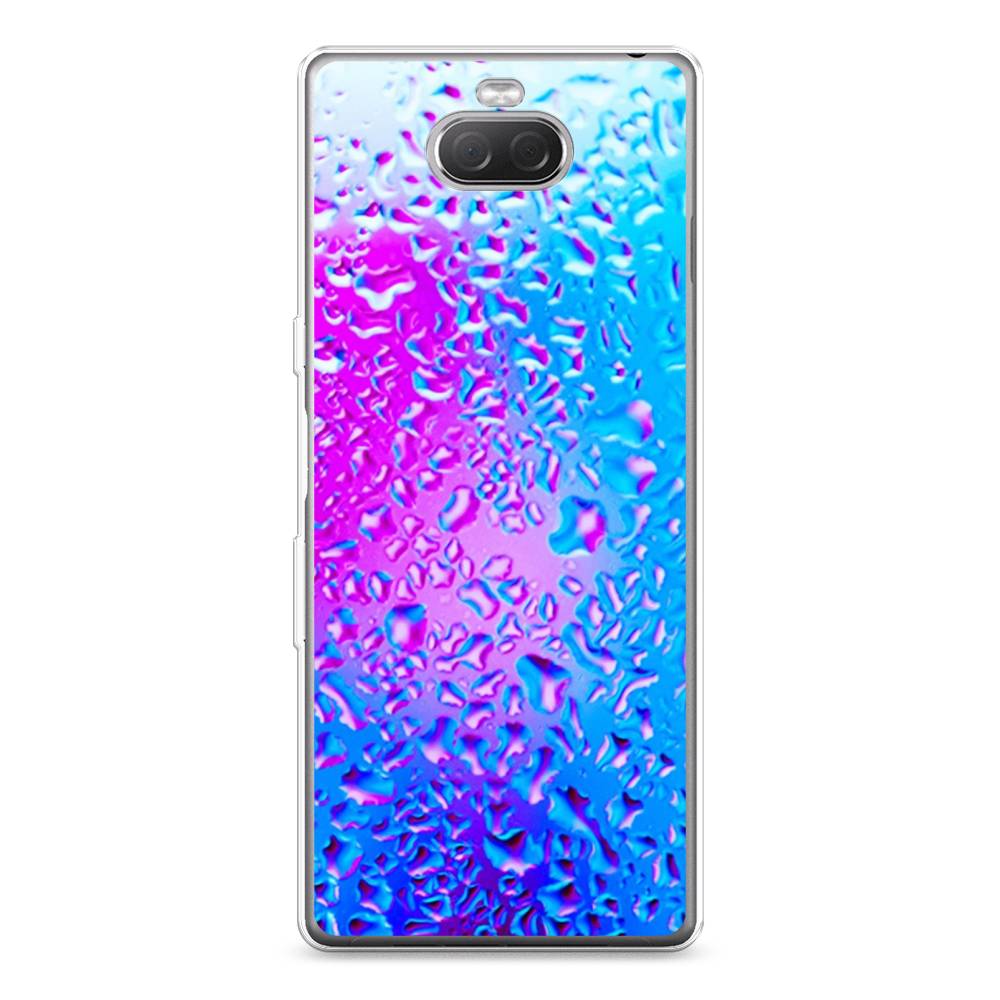 

Чехол на Sony Xperia 10 Plus "Капли на стекле", Голубой;розовый, 54150-3