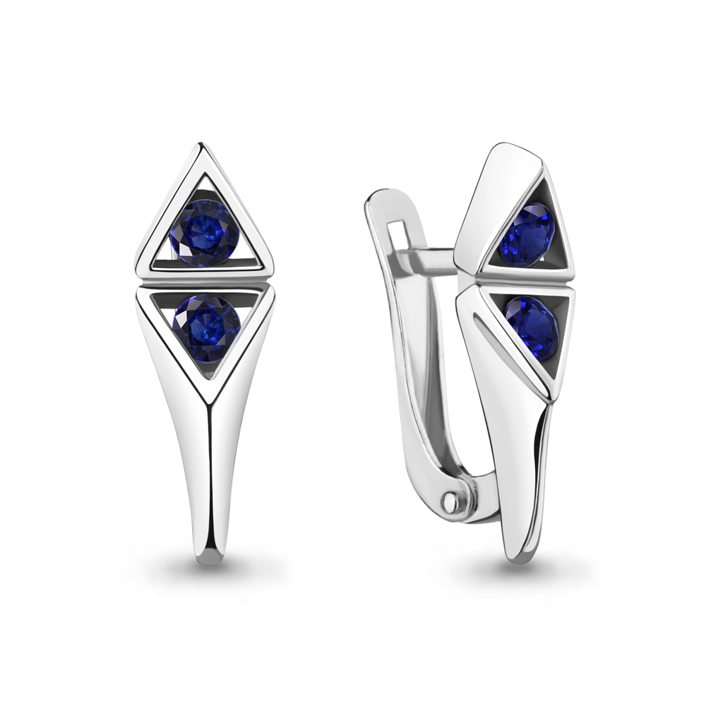 

Серьги из серебра с сапфиром искусственным Aquamarine 48642Б_925_р, 48642Б_925_р