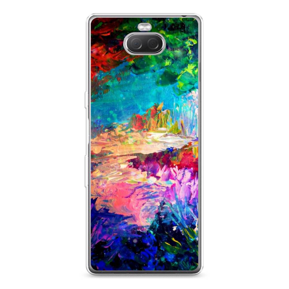 

Чехол на Sony Xperia 10 Plus "Лес-гуашь", Синий;розовый;зеленый, 54150-4