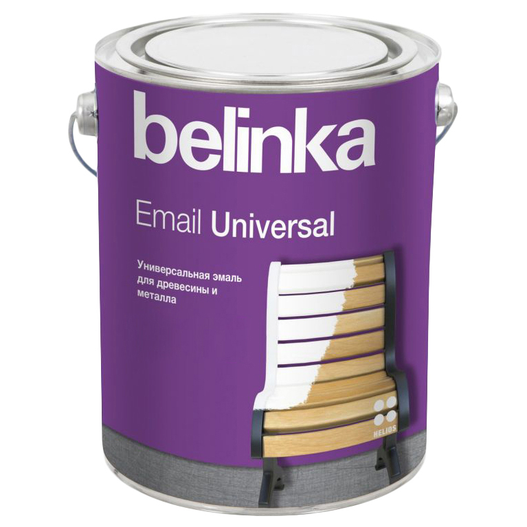 фото Эмаль belinka email universal b1 белая полуматовая 2,7 л