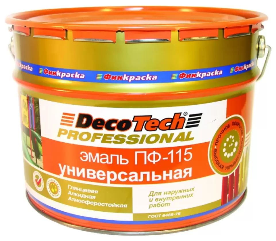 Эмаль Decotech ПФ-115 гл белая 3 л